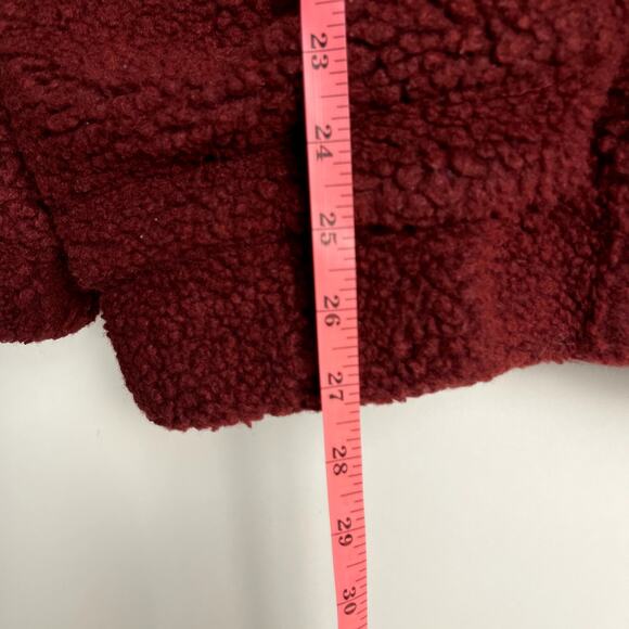 I.AM.GIA Pixie Teddy Jacket Burgundy Red Size XS Full Zip Oversized Revolve - Picture 13 of 14